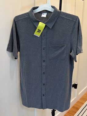 All in motion Men's Short Sleeve Button-Front Shirt - Charcoal